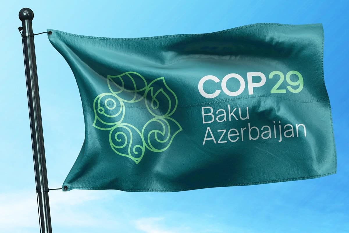 drapeau COP29 à Baku